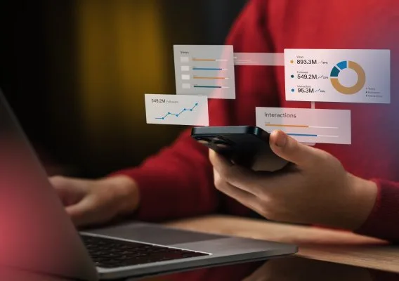 Seller reviewing sales dashboards on a laptop
